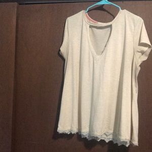 Cream Cutout Shirt